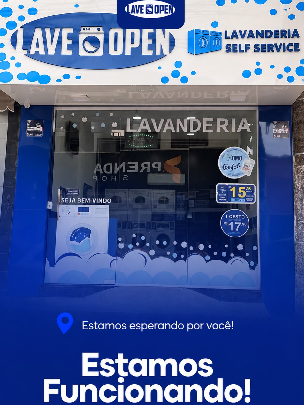 Fachada da Lave Open Feu Rosa